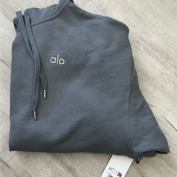NWT ALO Accolade Hoodie Sweatshirt Size M Steel Gray - Picture 6 of 6